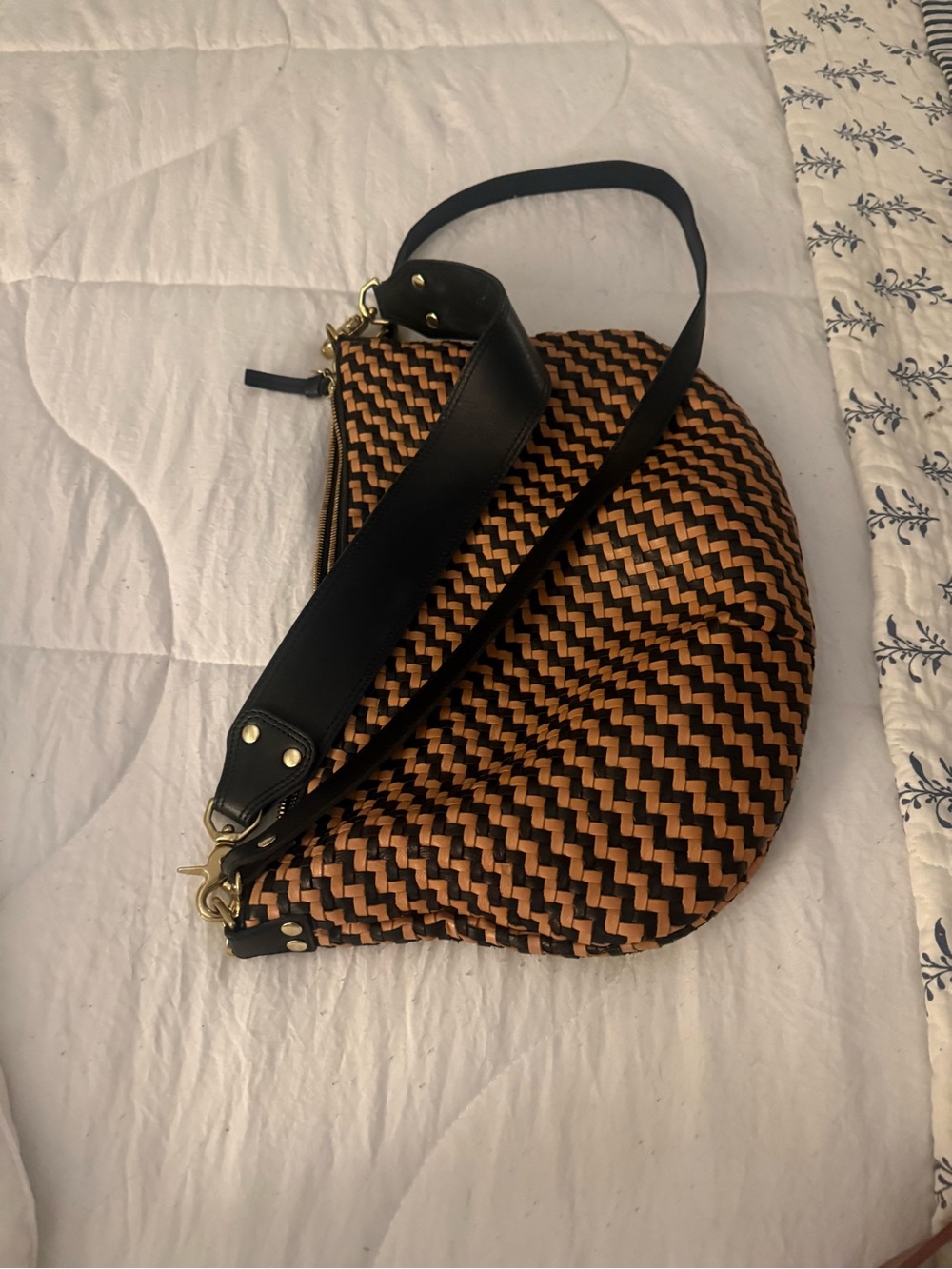 CLARE V Bag in Tan and Black